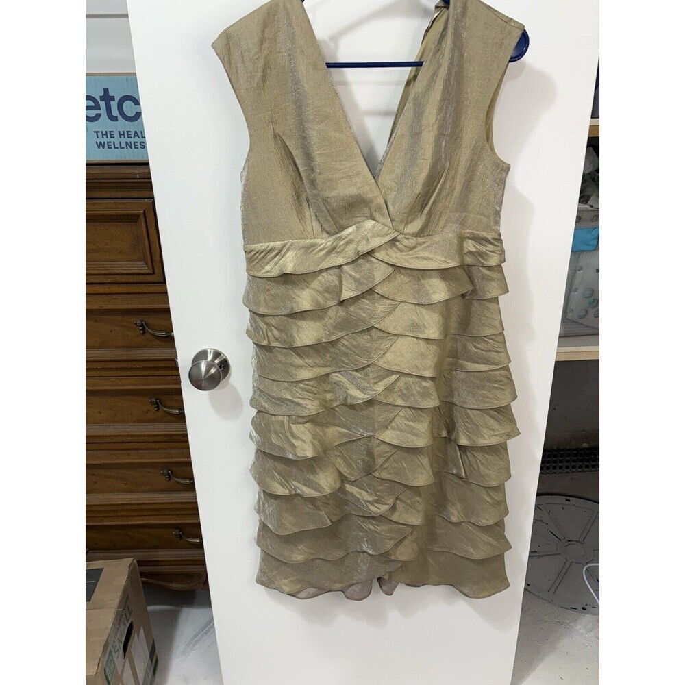 Jessica Howard Simry Bronze Layers of Ruffles Sleeveless Dress Sz 8‎